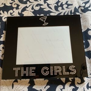 5x7 black glass frame with gemstones “The Girls”